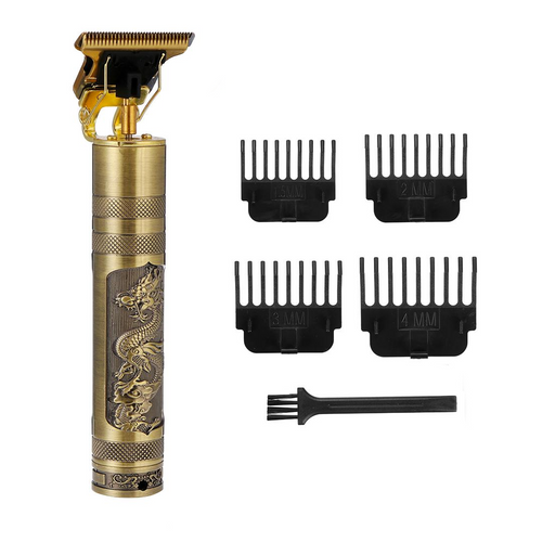 Máquina de Barbear e Cortar Cabelo Elétrica Sem Fio - Gold Dragon Plus