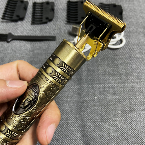 Máquina de Barbear e Cortar Cabelo Elétrica Sem Fio - Gold Dragon Plus